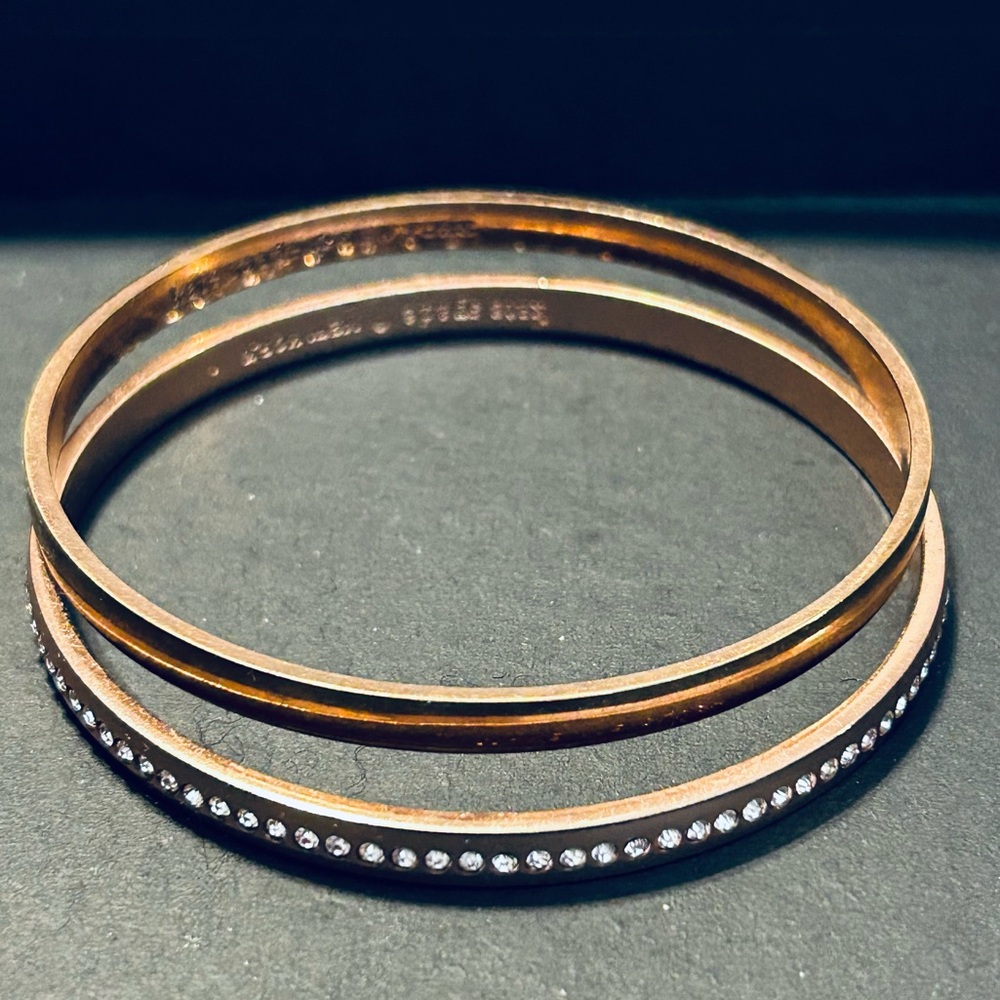kate spade ♠️ Rose Gold Tone Bangle Set - Picture 9 of 10